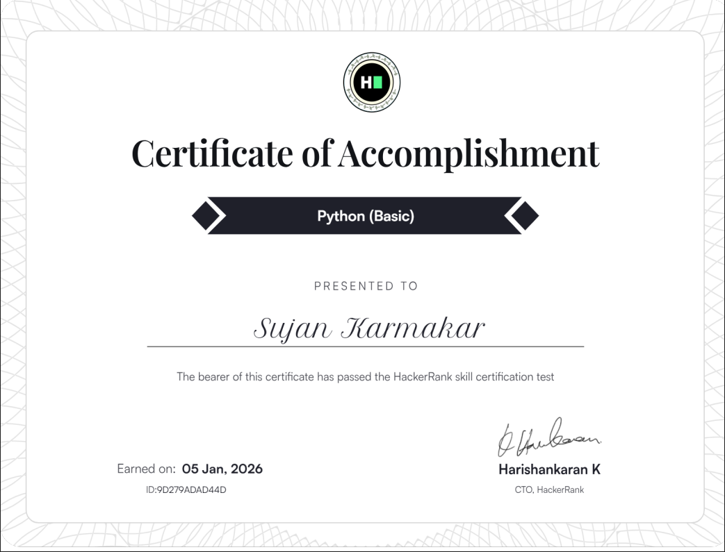 Python (Basic) Certificate